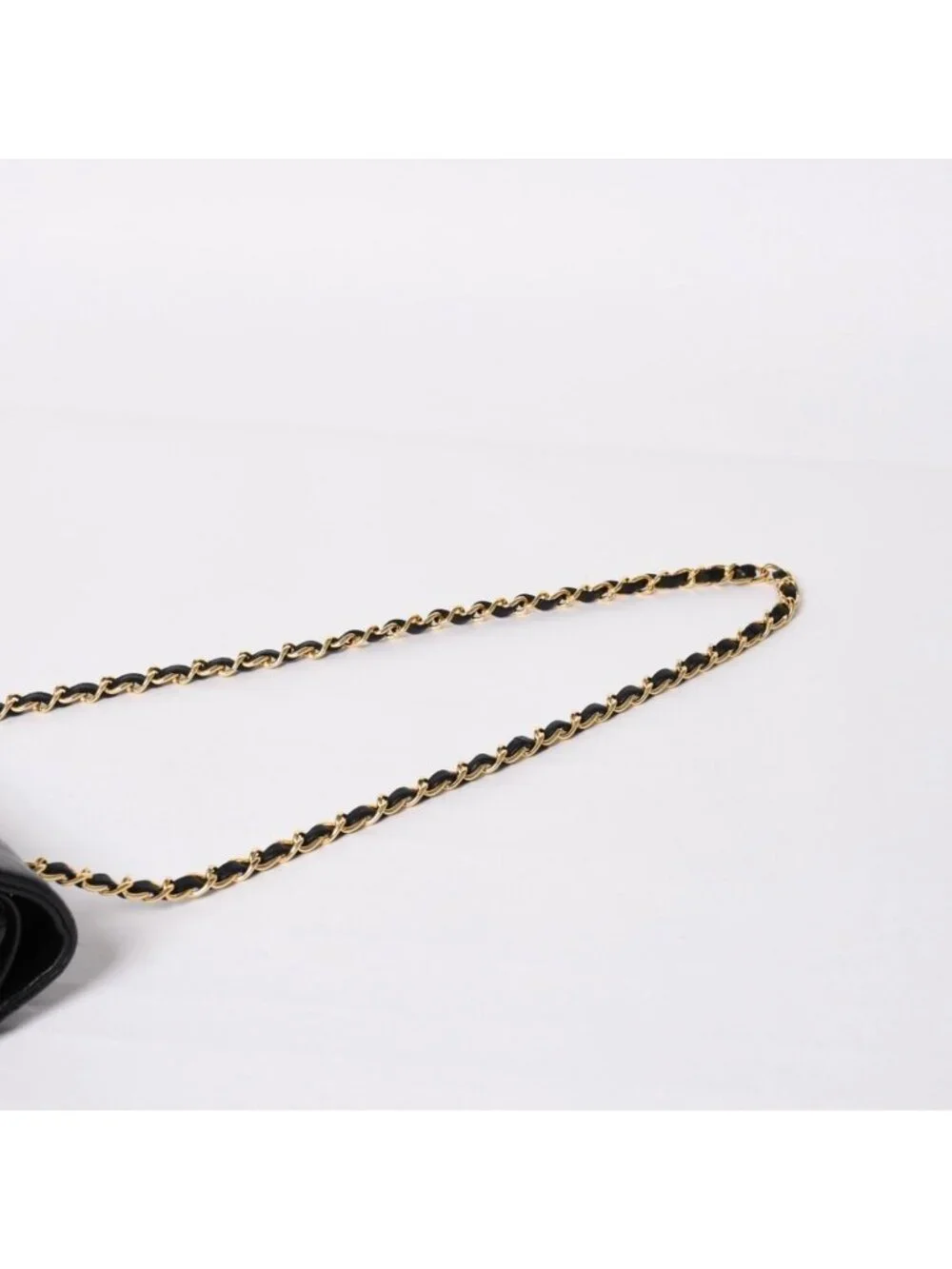 Chanel Quilted 25 Double Flap Chain Shoulder Bag CC Logo Lambskin Black Gold